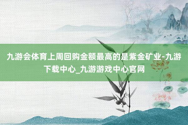 九游会体育上周回购金额最高的是紫金矿业-九游下载中心_九游游戏中心官网